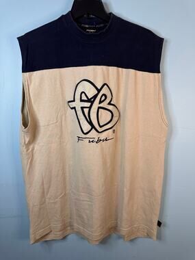 vintage FUBU brand sleeveless t-shirt,1990s, iconic stylized logo large
